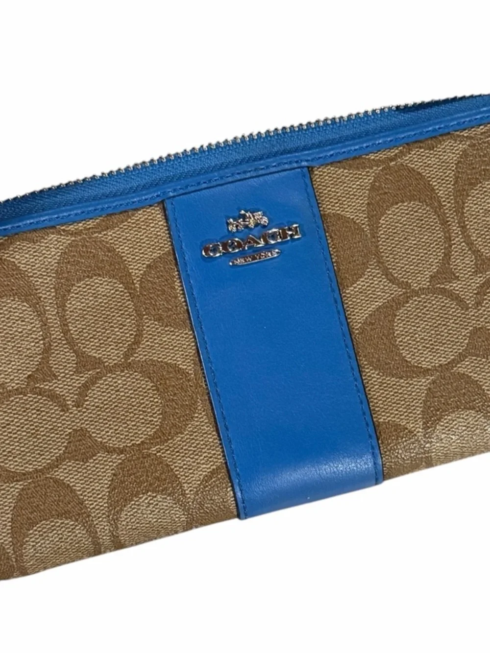 Coach Accordion Zip Wallet in Colorblock Signature Canvas
